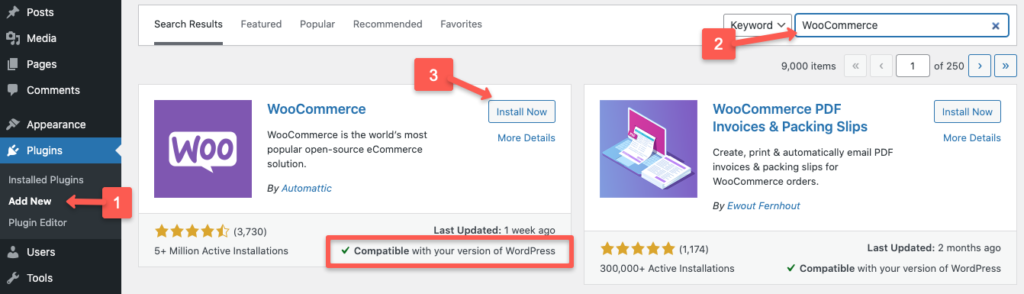 steps to install woocommerce plugin
