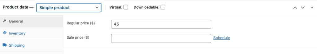 WooCommerce product data input options