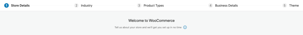 WooCommerce setup wizard intro screen