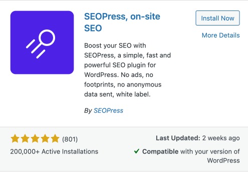 screenshot to activate SEOPress plugin