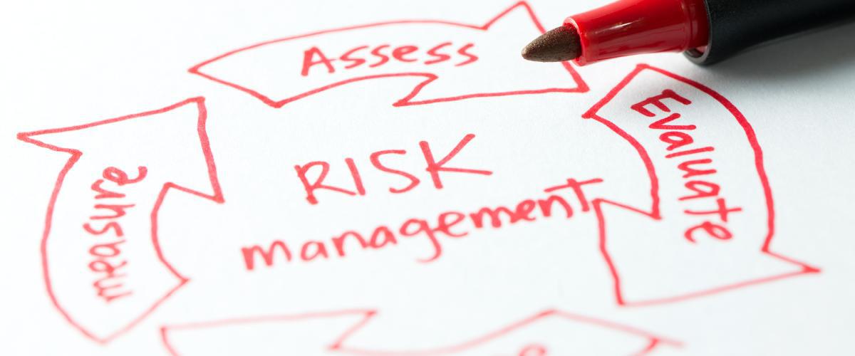 drawing of risk management steps diagram