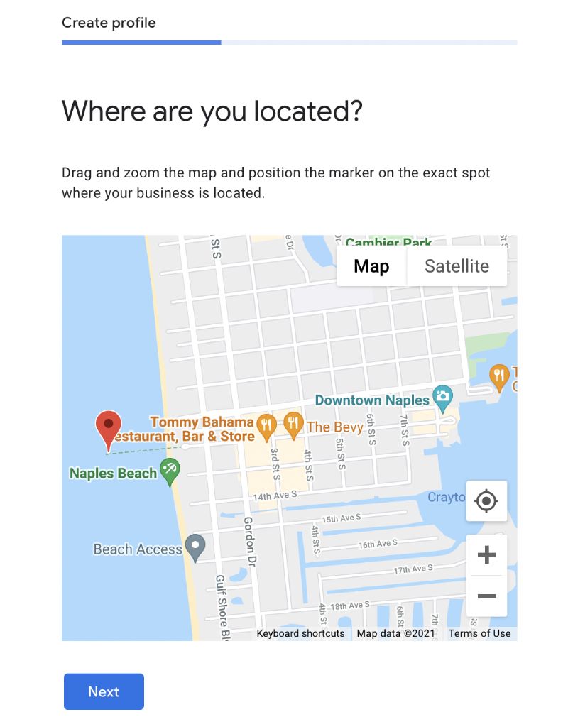 Where are you located? Drag and zoom the map and position the marker on the exact spot where your business is located.